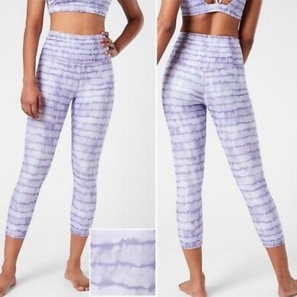 Athleta Elation Printed Leggings Tight in‎ Tahiti Dusk Purple - Picture 1 of 6